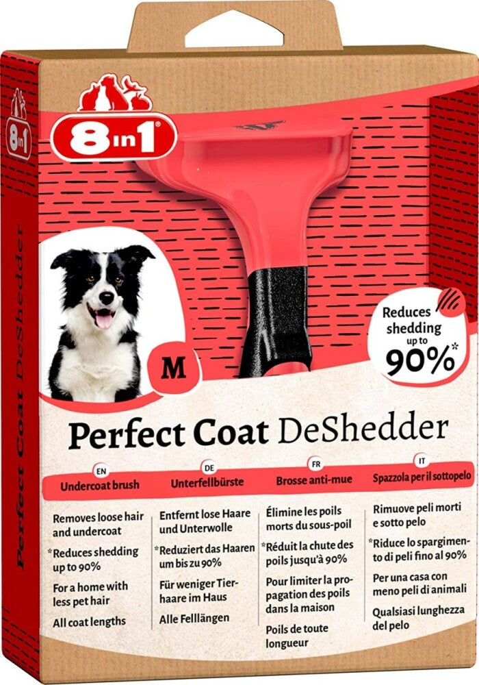 8in1 Perfect Coat DeShedder Grooming Tool for Medium Dogs