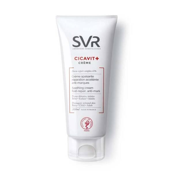 svr cicavit cream 100ml packaging, close-up of svr cicavit cream texture, woman applying svr cicavit cream on her arm SVR Cicavit+ Cream - Skin Repair | 100ml SVR Cicavit+ Cream - Skin Repair for Irritated Skin skin-care, soothing-cream, irritated-skin, skin-repair, svr-cicavit, non-greasy, parents, caregivers, ai-generated, moisturizer