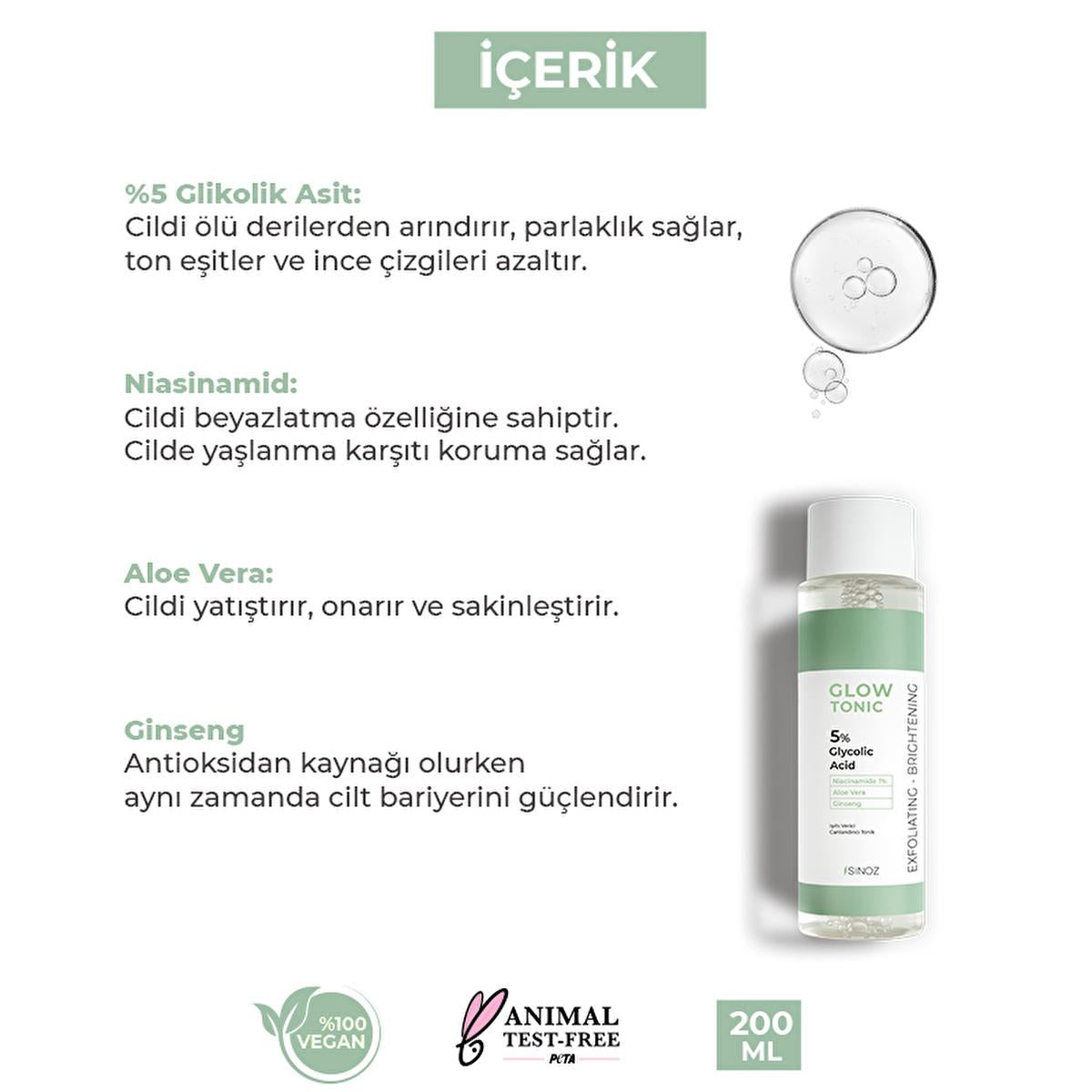Sinoz Glow Tonik: Glycolic Acid Facial Toner for Exfoliating, Brightening & Pore Minimizing - Aloe Vera, Ginseng, Niacinamide - Radiant Skin Sinoz Glycolic Acid Toner: Exfoliate, Brighten & Minimize Pores glycolic acid toner, pore minimizing toner, exfoliating facial toner, aloe vera skin toner, ginseng toner for face, niacinamide toner, glow tonik, skin brightening toner, toner for oily skin, toner for sensitive skin, facial toner, glycolic acid, aloe vera, ginseng, niacinamide, pore tightening, exfoliatin