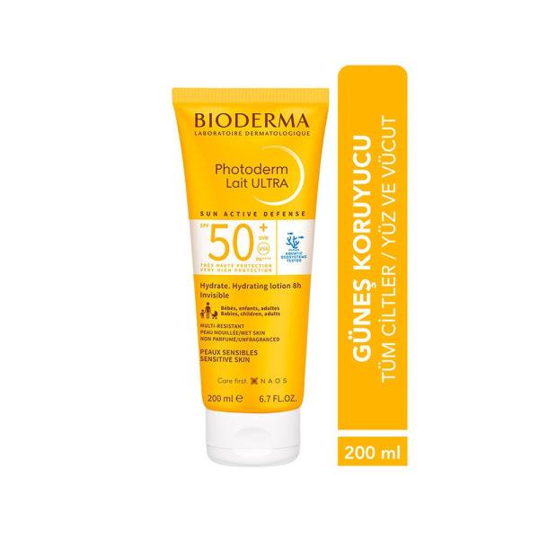 Bioderma Photoderm Lait SPF50+ Sunscreen Lotion for Sensitive Skin - 6.76 fl oz Bioderma Photoderm Lait SPF50+ Sunscreen Lotion - 6.76 fl oz SPF50+ sunscreen lotion, sensitive skin sun protection, non-greasy sunscreen, photostable sunscreen, sunscreen for children, Bioderma Photoderm Lait, sun care, skin protection, outdoor activities, family sun care, dermatologically tested, cosmetic sunscreen