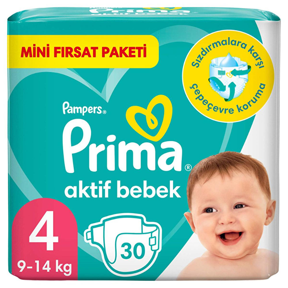 Prima Pampers Active Baby Diapers Size 4 - Leakproof & Dermatologically Tested for Active Babies - Baby Care