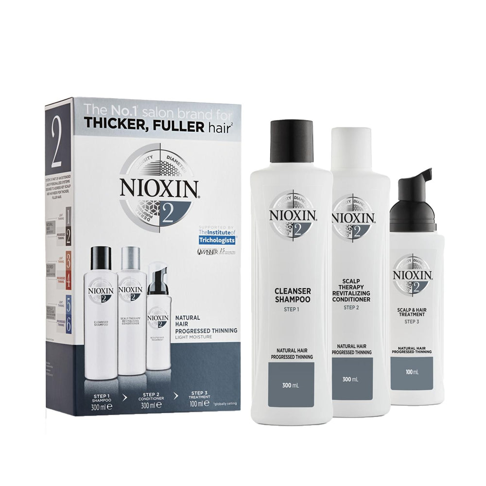Nioxin Hair Care Set for Natural Hair - Intensive Hair Loss Solution, Large Size - Hair Care