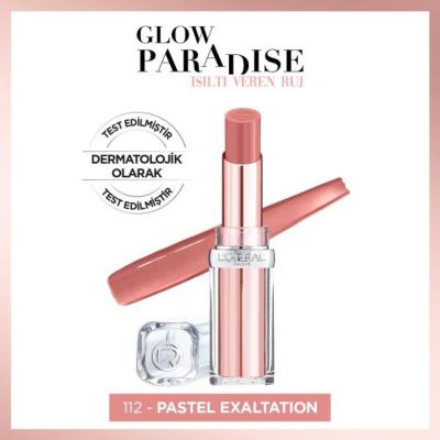 loreal paris glow paradise balm-in-lipstick pastel exaltation, lipstick swatch of loreal paris glow paradise L'Oreal Paris Glow Paradise Balm-in-Lipstick - 112 Pastel Exaltation L'Oreal Paris Balm-in-Lipstick - Pastel Exaltation loreal-paris, lipstick, balm-in-lipstick, cosmetic, makeup, beauty, glow, hydrating, women, ai-generated