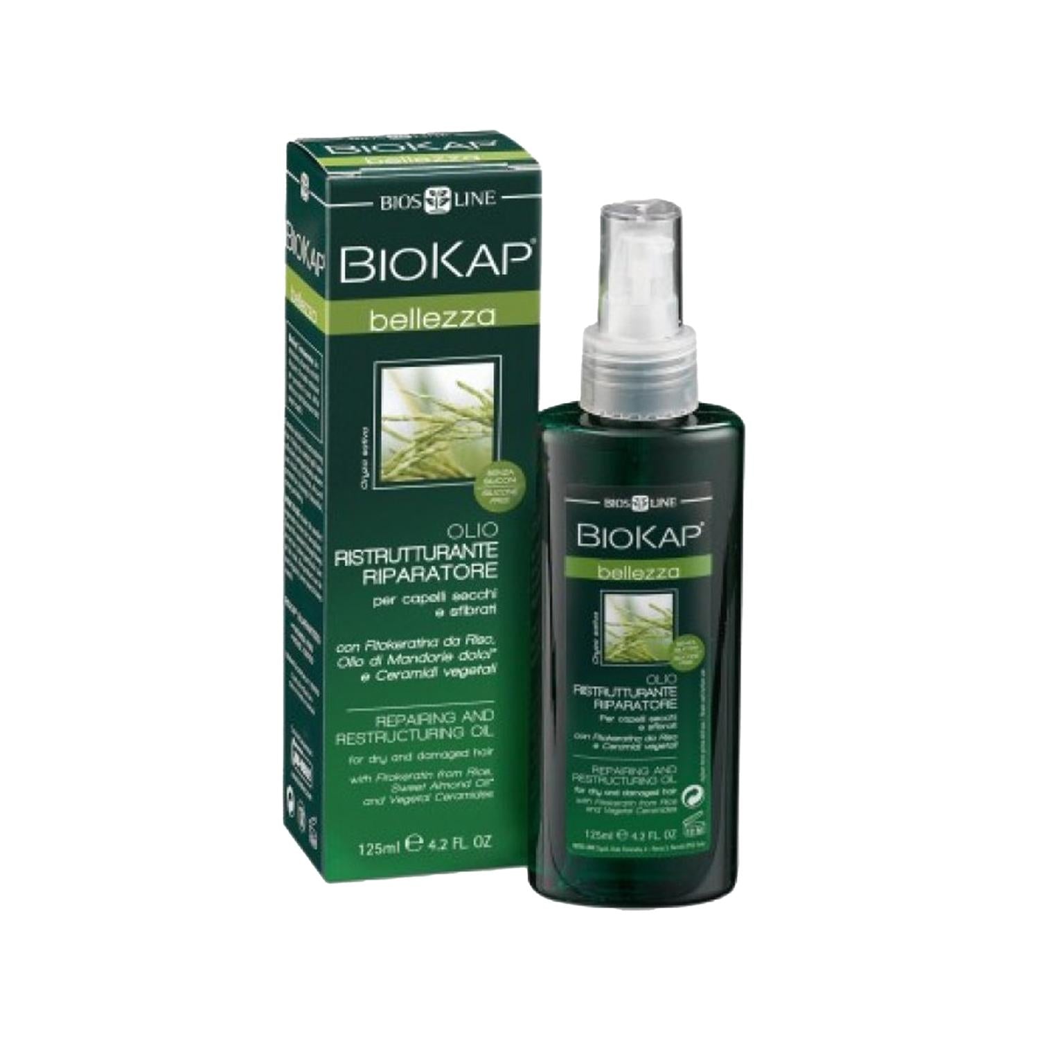 Biokap Bellezza Repairing and Restructuring Hair Care Oil - 125ml, Nourishing and Repairing Damaged Hair Biokap Bellezza Hair Care Oil for Damaged Hair Repair Hair care oil, Repairing hair oil, Biokap Bellezza, Hair repair products, Hair nourishment oil, Damaged hair solution, Hair restructuring oil, Nourishing hair oil, Hair care routine, Hair repair treatment, Leave-in hair treatment, Pre-shampoo hair treatment, Hair care products, Biokap hair care, Bellezza hair oil