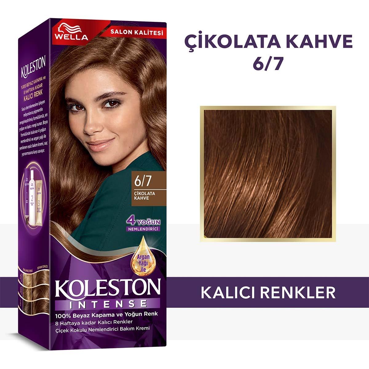 Wella Koleston Hair Color 6/7 Chocolate Brown, Hair dye kit contents including gloves and instructions Wella Koleston Intense Hair Color 6/7 - Chocolate Brown for Adults and Teens | 2.5 fl. oz. Wella Koleston Chocolate Brown Hair Color 6/7 wella, hair-color, permanent-hair-dye, chocolate-brown, 100-percent-gray-coverage, argan-oil, nourishing-treatment, beauty, ai-generated, adults-teens