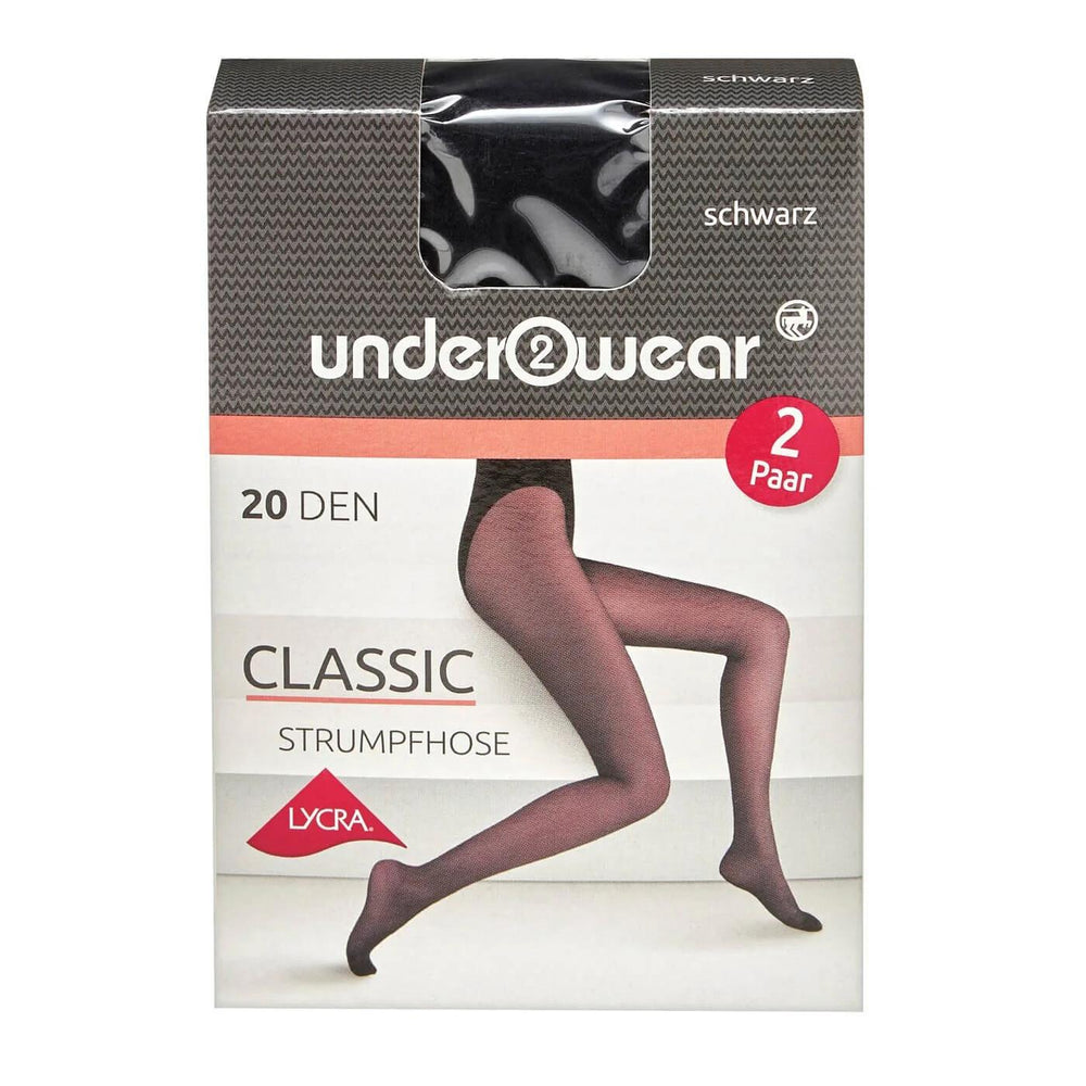 Underwear 20 Denier Sheer Lycra Tights in Black