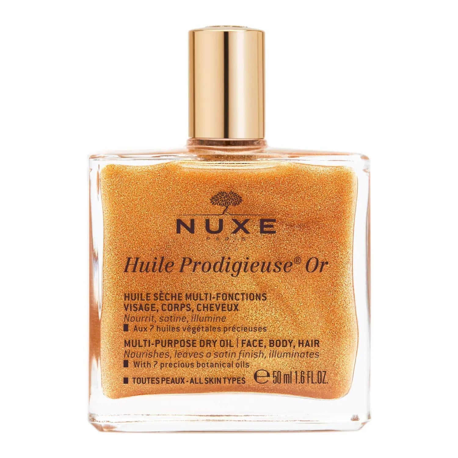 nuxe huile prodigieuse or bottle, nuxe multi-purpose oil application, nuxe oil for hair and skin Nuxe Huile Prodigieuse Or - Multi-Purpose Oil | 50ml Nuxe Huile Prodigieuse Or - Multi-Purpose Oil 50ml beauty, skincare, haircare, moisturizing-oil, nuxe, multi-purpose, dry-oil, natural-ingredients, ai-generated, luxury-beauty