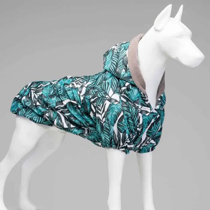 Lindo Aqua Black Waterproof Fleece-Lined Dog Raincoat