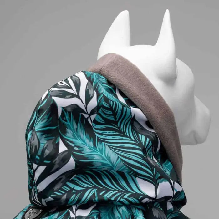 Lindo Aqua Black Waterproof Fleece-Lined Dog Raincoat