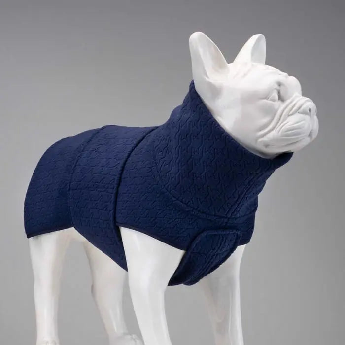 Lindo Navy Blue Dog Sweater with Harness Hole