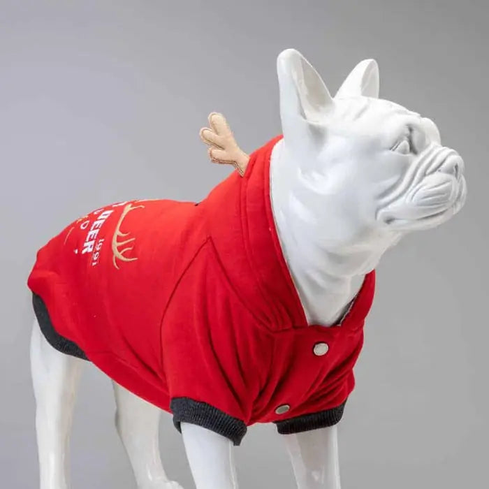 Lindo Club North Deer Red Dog Sweatshirt for Small & Medium Breeds
