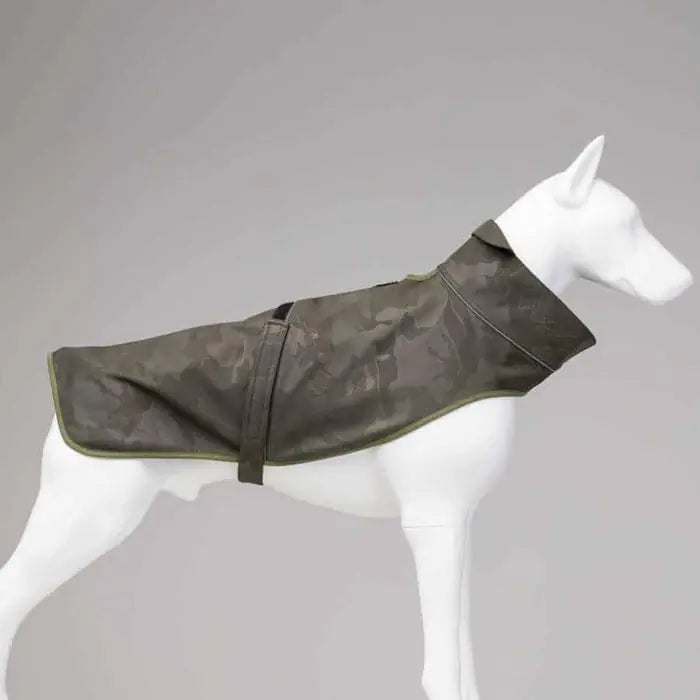 Lindo Softshell Army Green Waterproof Dog Raincoat for All Breeds