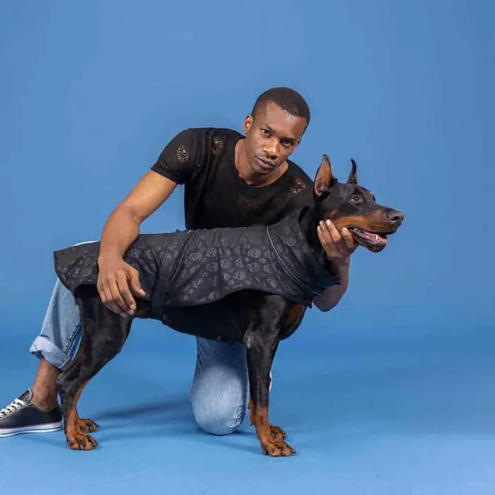 Lindo Softshell Black Skull Dog Raincoat Waterproof Jacket