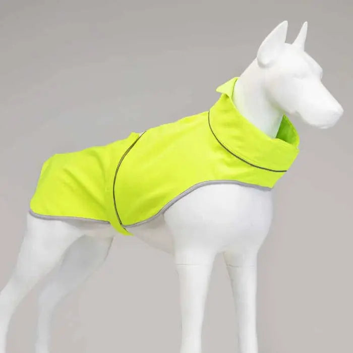 Lindo Softshell Neon Green Waterproof Dog Raincoat for All Breeds