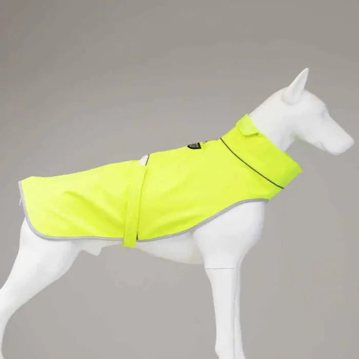 Lindo Softshell Neon Green Waterproof Dog Raincoat for All Breeds