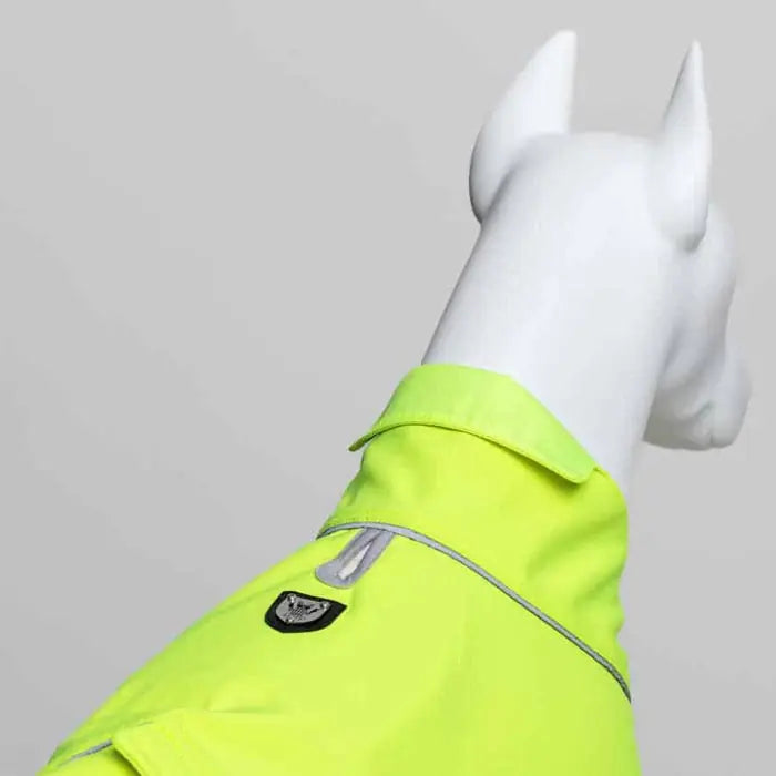 Lindo Softshell Neon Green Waterproof Dog Raincoat for All Breeds