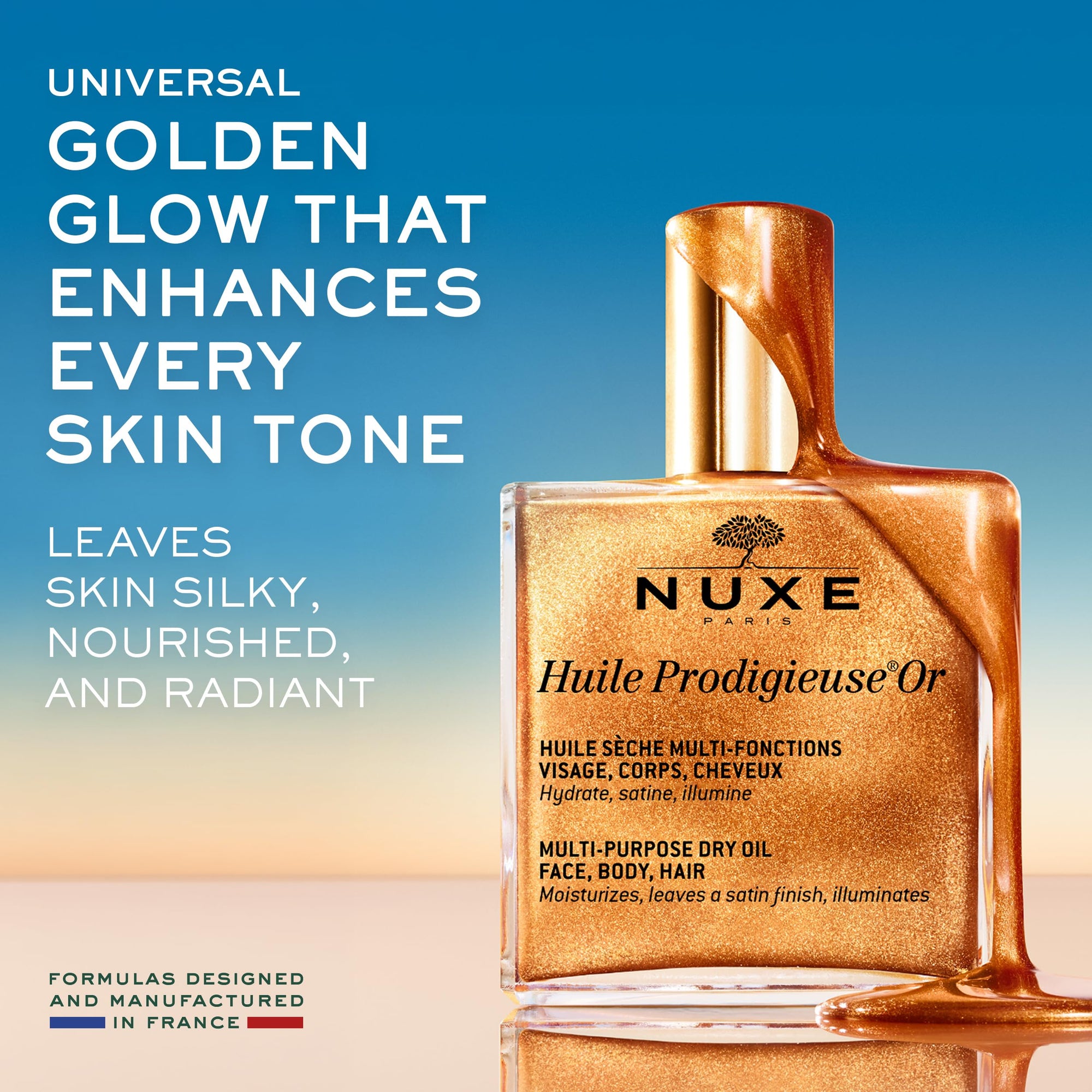 Nuxe Multi-purpose Dry Oil for Face, Body, and Hair - Hydrating, Natural, and Non-Greasy - 1.01 fl oz