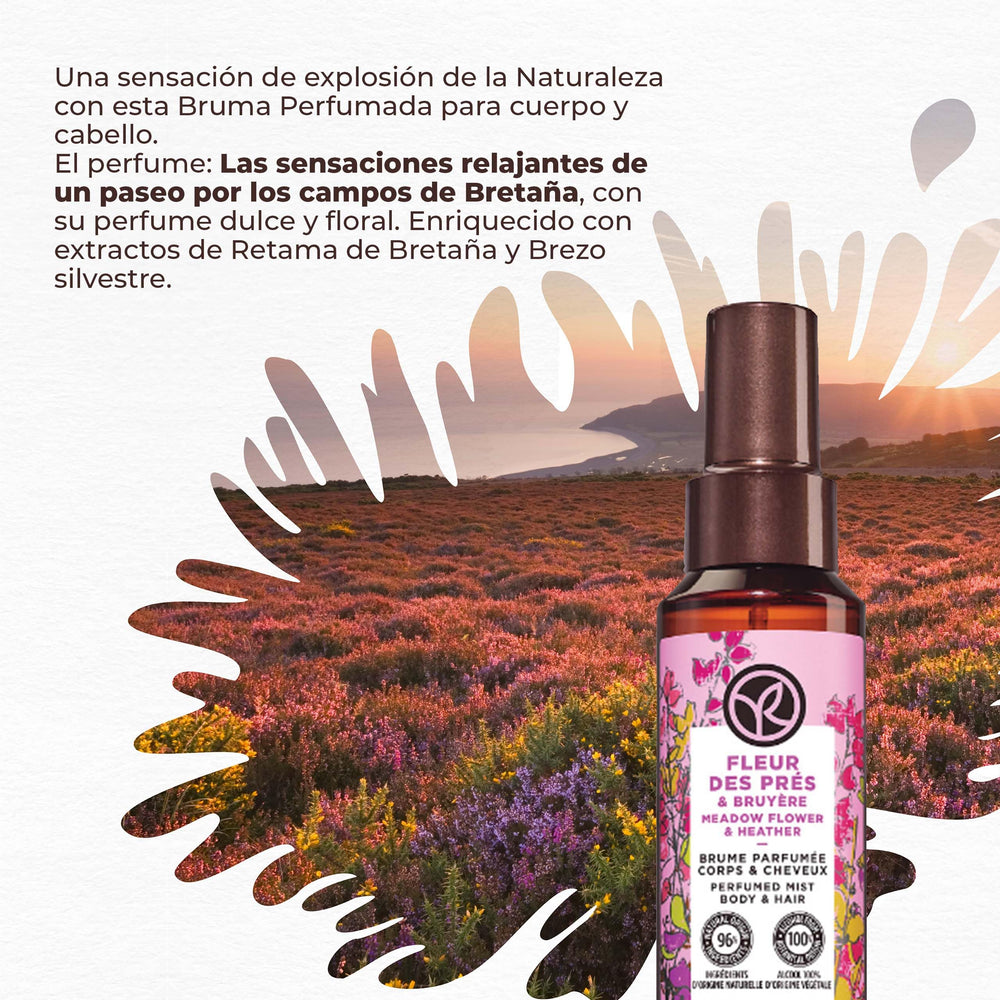 L'Occitane Romantic Wildflowers Fragranced Body and Hair Spray - Energizing Floral Scent, 3.38 fl oz