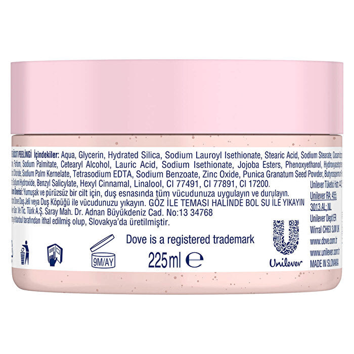 Dove Body Scrub Pomegranate Seed &amp; Shea Butter 225ml - Gentle Exfoliation | Skin Care