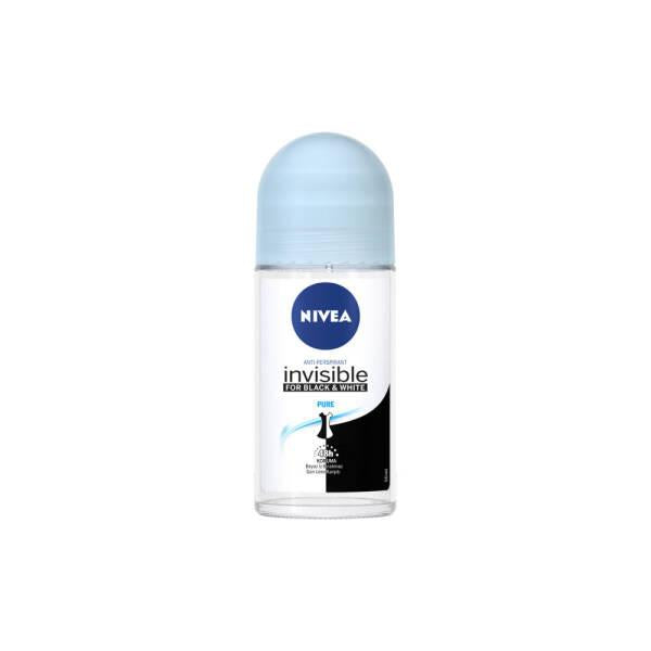 Nivea Invisible Black & White Pure Roll-On Deodorant: 48H Odor & Anti-Stain Protection, Alcohol-Free Formula - image 2