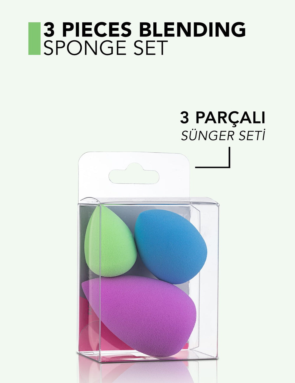 Flormar Smooth Texture Mini Makeup Sponge Set, 3 Pieces for Precise Blending