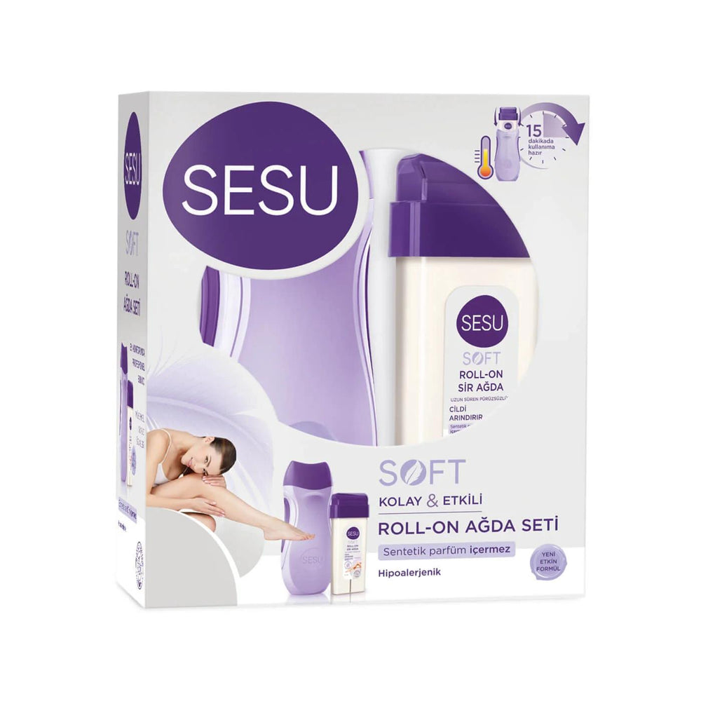 Sesu Charcoal Roll-On Wax Heater Kit for Smooth Skin 100 ml