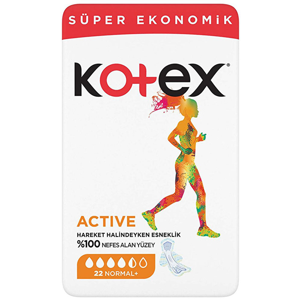 Kotex Sanitary Pads for Active Women - Rapid Absorption, Flexfit Design, 22 Count - view 3