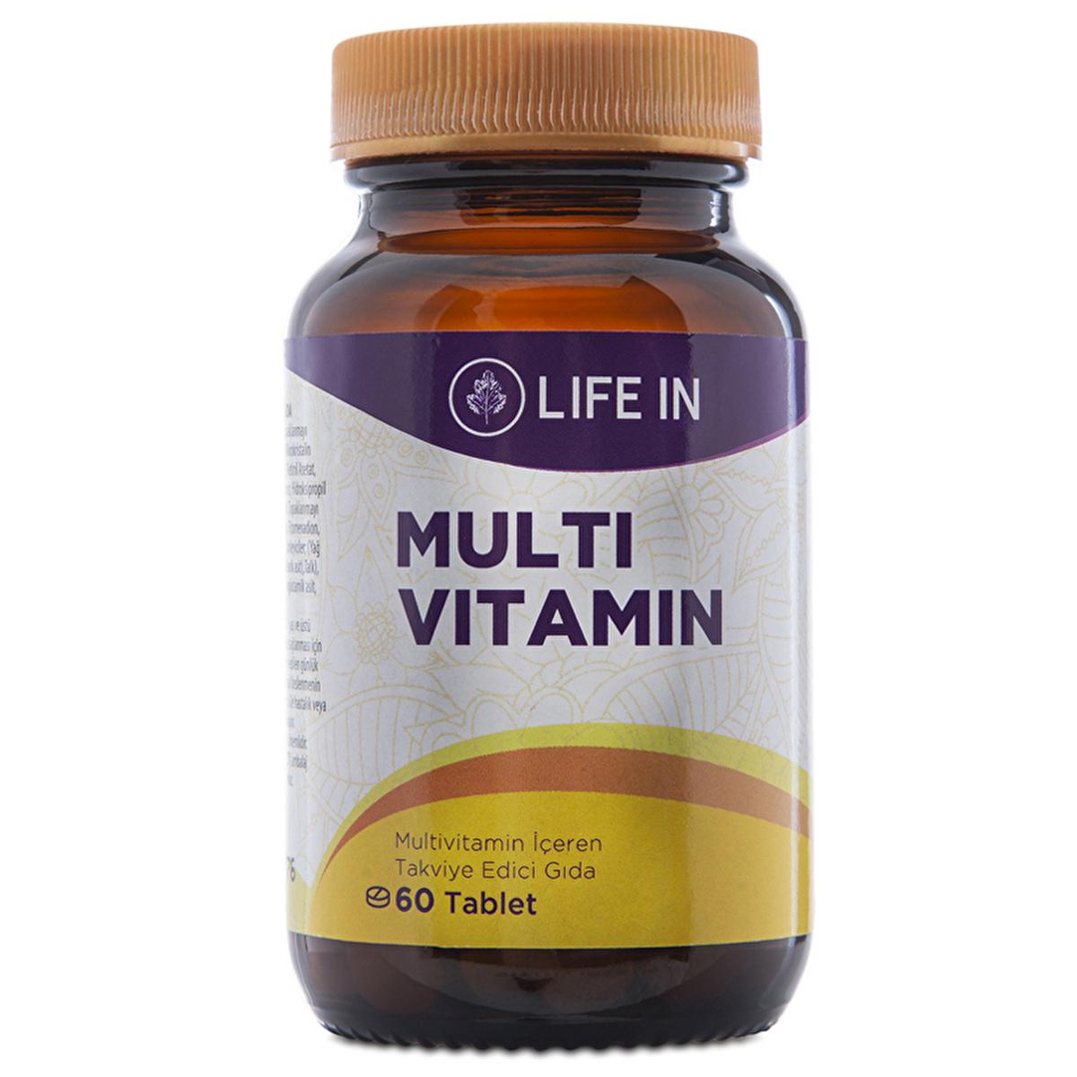 Life In Multivitamin Tablet - Essential Vitamins for Overall Health & Wellness - Supports Immune Function & Energy Levels Multivitamin Tablet for Overall Health & Wellness multivitamin, dietary supplement, vitamin C, vitamin A, vitamin D, B vitamins, immune support, energy supplement, health and wellness, nutritional supplement, adults, children over 11, dietary health, immune function, energy levels, overall health