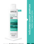 Vichy Dercos Anti-Grease Shampoo for Excessive Oiliness Control, Dermatologically Tested, 200ml - Shampoo
