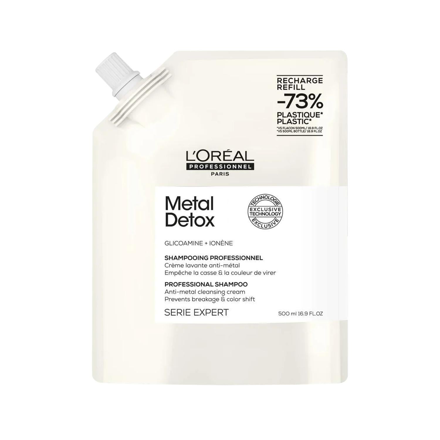 L'Oreal Professionnel Paris Serie Expert Metal Detox Shampoo - 500ml Refill for Color-Treated Hair, Metal Detoxifying Properties L'Oreal Paris Metal Detox Shampoo for Color-Treated Hair L'Oreal Professionnel Paris, Serie Expert Metal Detox, Metal detoxifying shampoo, Color-treated hair care, Professional hair care products, Hair detox, Anti-metal shampoo, Colored hair shampoo, Chemically treated hair care, Hair care for professionals, 500ml refill, Hair cleansing, Metal residue removal