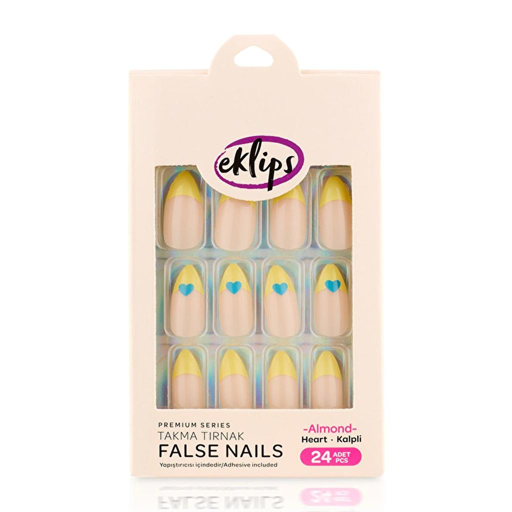 Eklips Heart French Almond Press-On Nails 24 Count