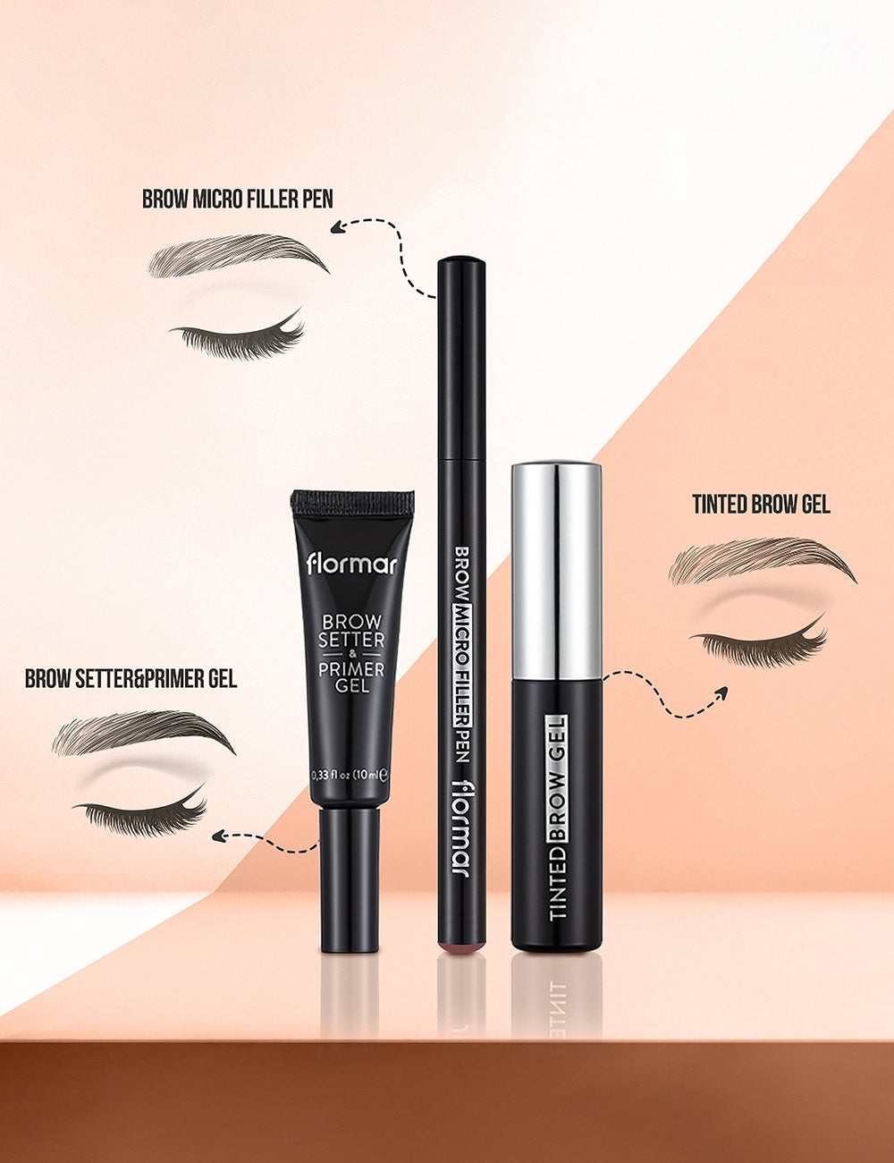 Flormar Tinted Brow Gel Waterproof Semi-Transparent Mascara