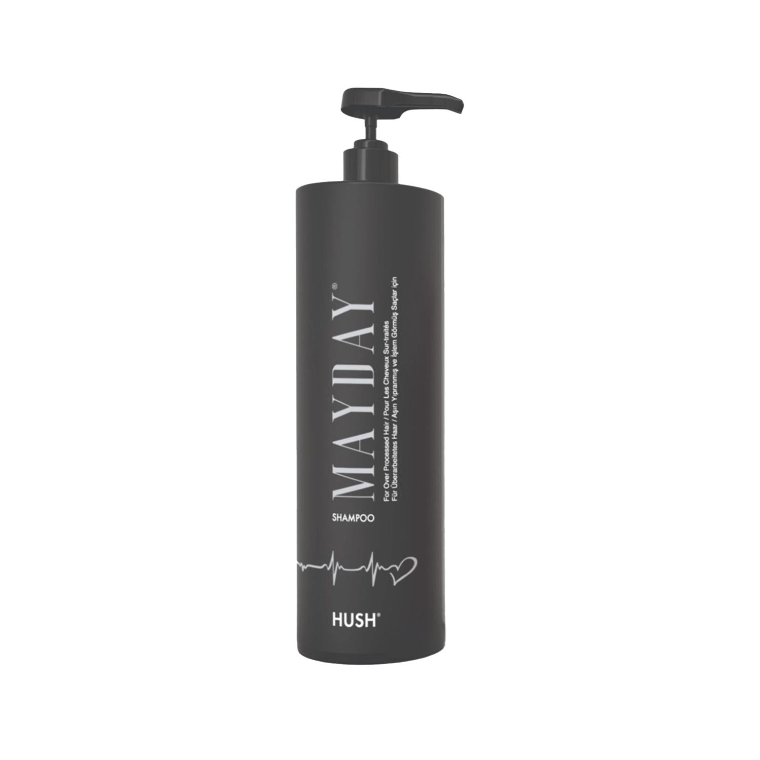 Hush Mayday Shampoo for Treated Hair - 1000ml, Gentle & Effective - Hush Hush Mayday Shampoo for Treated Hair - Gentle & Effective Shampoo for treated hair, Mayday shampoo, Large volume shampoo, Discounted hair care, Chemically treated hair care, Hair care for processed hair, Gentle shampoo, Effective hair care, Nourishing shampoo, Protective hair care, Hair health, Color-treated hair care