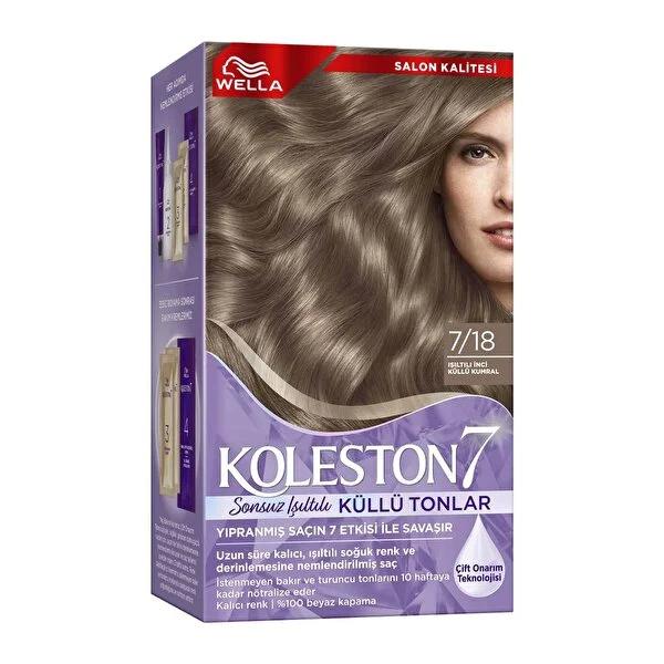 Wella Koleston 7 Ash Grey Tones 7/18 - Shimmering Pearl Ash Brown | 100% Intense Color - image 10