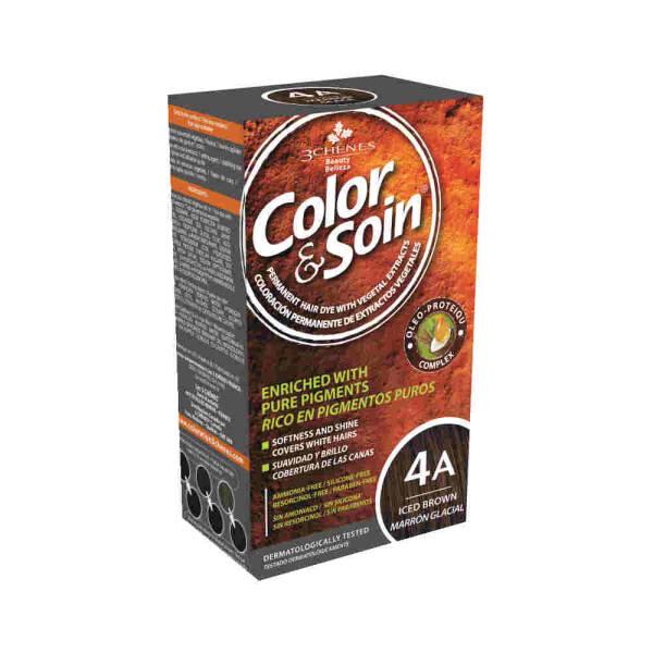 Color&Soin Natural Hair Dye, 4A Iced Brown - Ammonia-Free, Botanical Hair Color for Sensitive Scalps - Hair Dye
