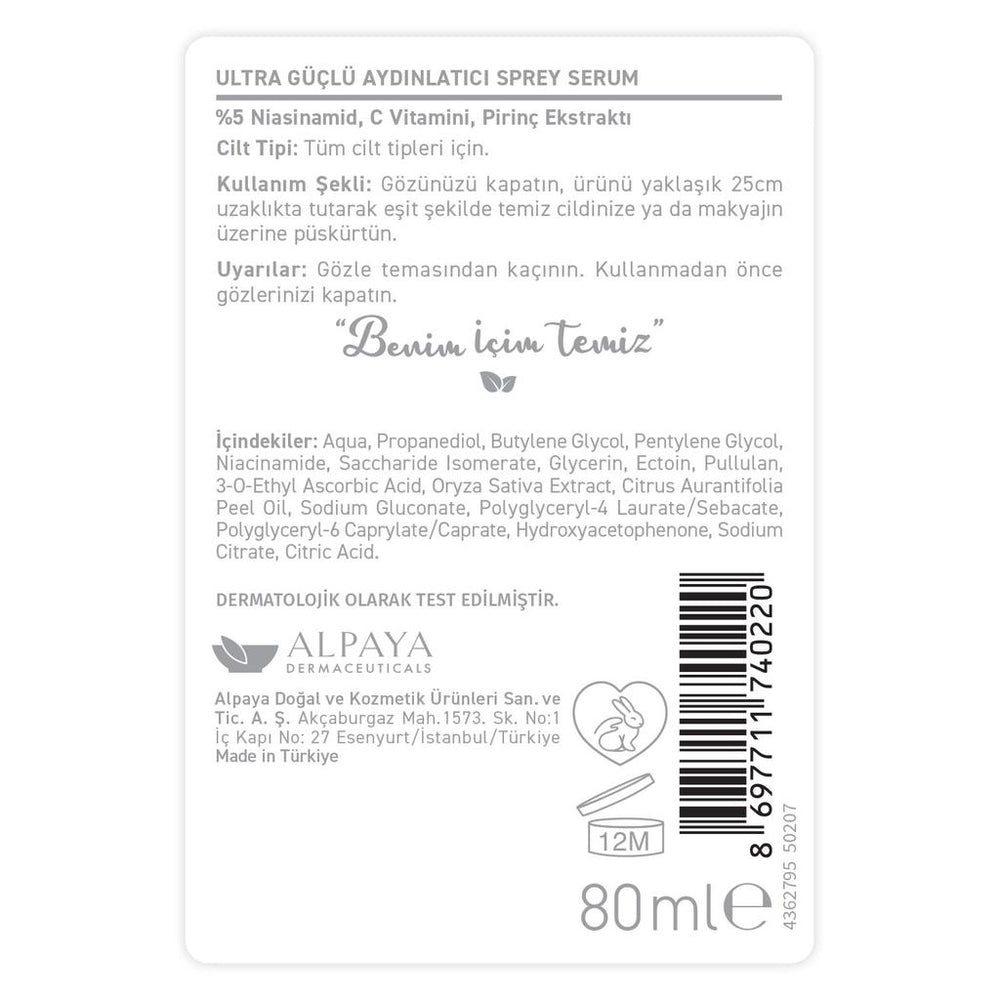 Herbaderm Ultra Brightening Spray Serum for Radiant Skin 80 ml