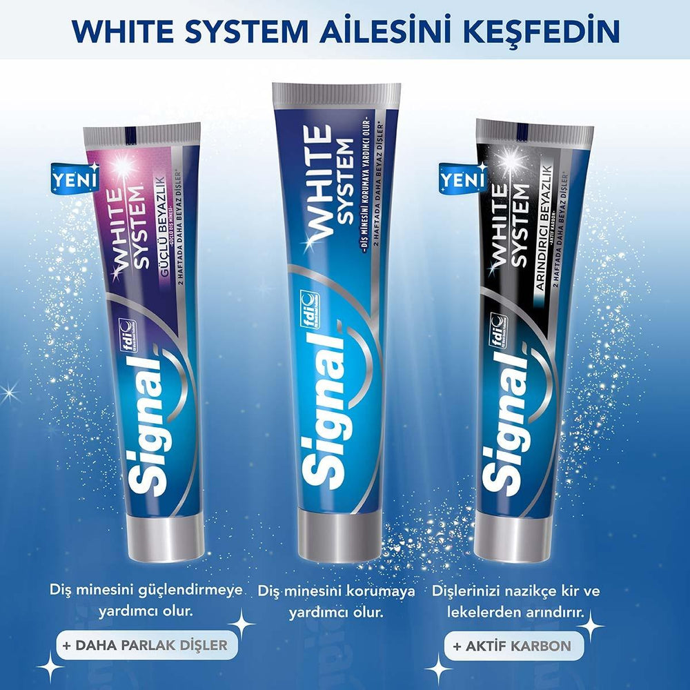 Signal White System Original Whitening Toothpaste - Natural Whitening Ingredients, Gentle on Teeth & Gums - 2.54 fl - view 4