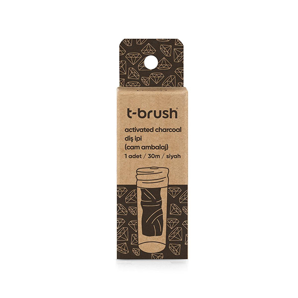 T-Brush Eco-Friendly Activated Charcoal Dental Floss - 30m, Vegan, Sustainable Oral Care - Hair Accessories