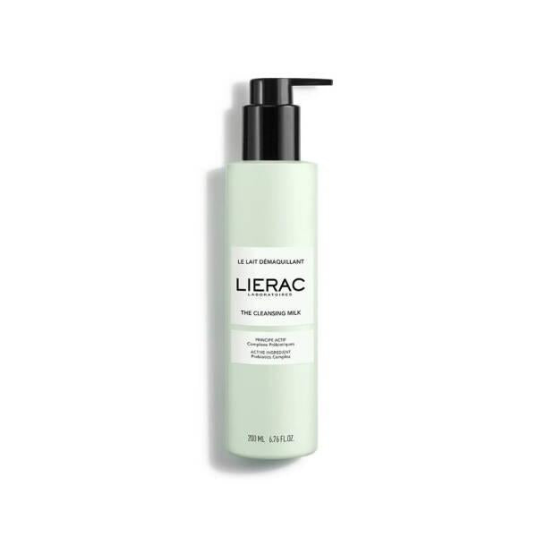 lierac cleansing milk bottle 200ml, lierac cleansing milk on cotton pad Lierac Cleansing Milk - Refreshing Formula | 200ml Lierac Cleansing Milk - Refreshing Formula | 200ml lierac, cleansing-milk, vegan-cleanser, skincare, dry-skin, normal-skin, facial-cleanser, chemical-free, natural, ai-generated