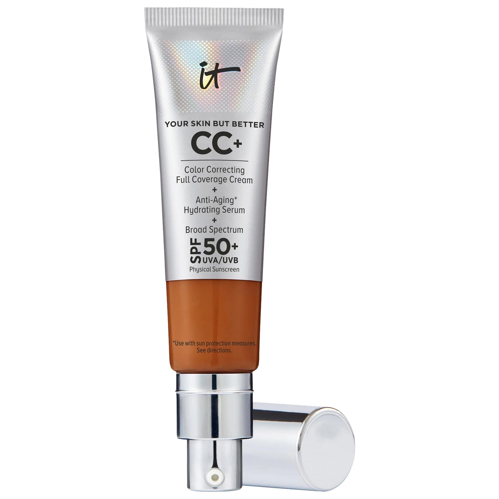 IT Cosmetics CC+ Cream: Full Coverage Color Correcting Foundation with SPF 50+ - Hydrating, Anti-Aging, Flawless Finish IT Cosmetics CC Cream SPF 50+: Full Coverage Foundation CC Cream, Full Coverage Foundation, SPF 50 Foundation, Color Correcting Foundation, Anti-Aging Foundation, Hydrating Foundation, Foundation for acne scars, Foundation for redness, Foundation for dark circles, Sunscreen Foundation, Makeup, Face Makeup, Foundation, Full Coverage, Natural Finish, Cream, SPF 50+, Hyaluronic Acid, Niacinam