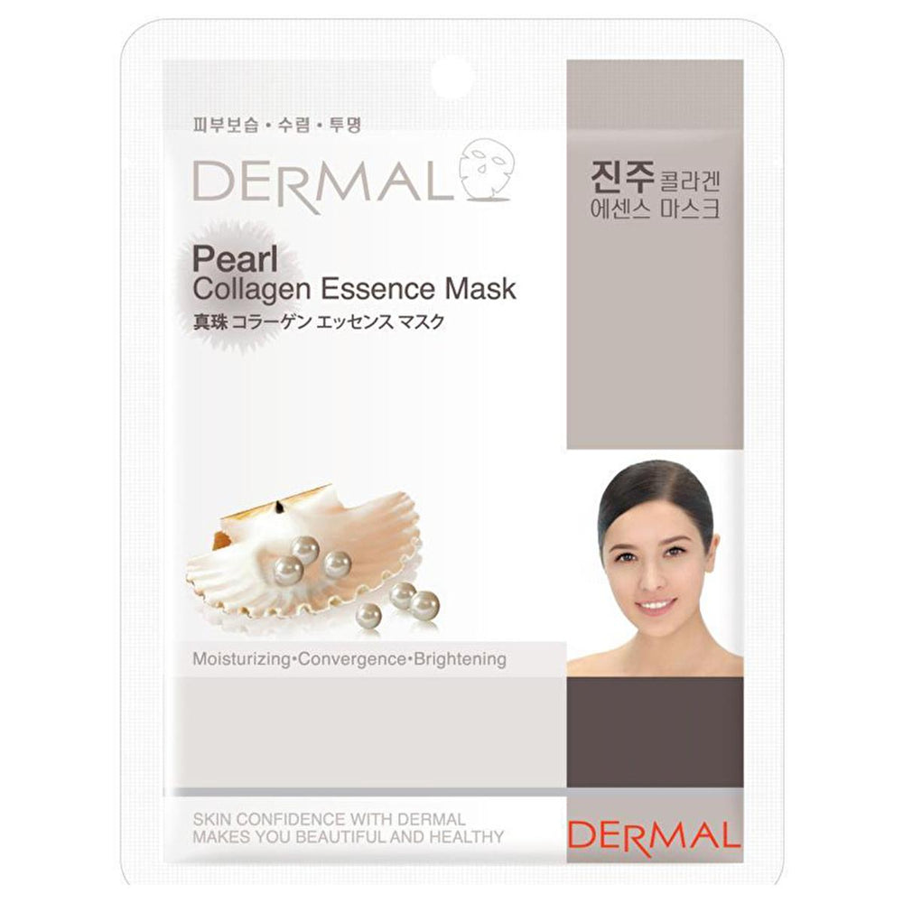 Dermal Collagen Face Mask with Pearl Powder & Vitamin E - Hydrating, Nourishing, Brightening Sheet Mask for - Face Mask