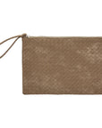 Eklips Beige Knit Pattern Reflective Clutch Bag