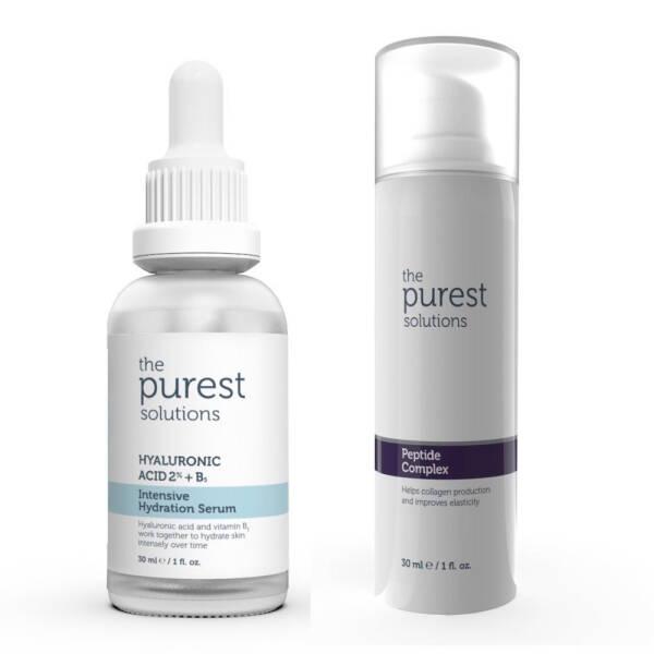 The Purest Solutions Skincare Set - Anti-aging Hydrating Serum & Peptide Complex Duo - Face Serum