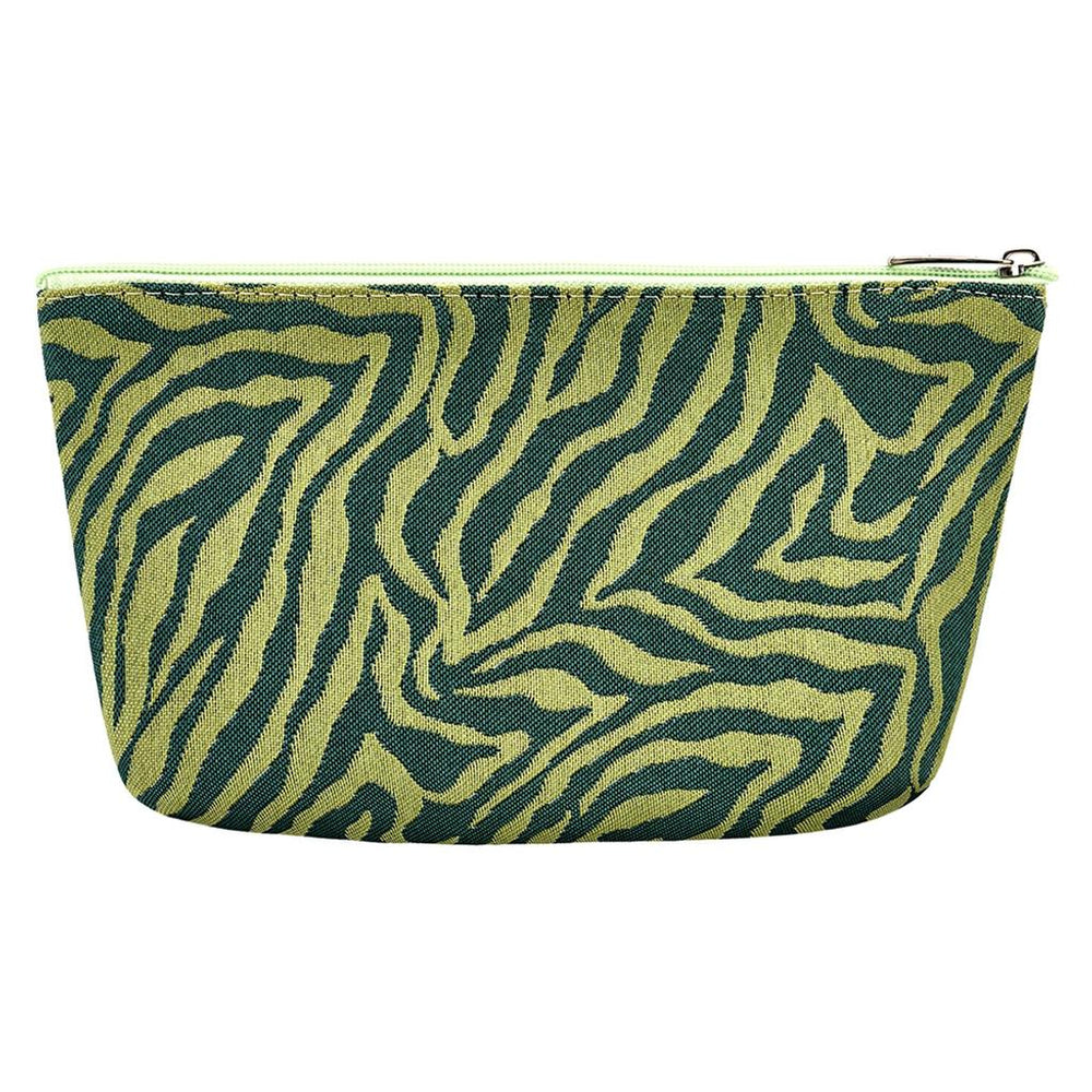 Eklips Khaki Zebra Pattern Makeup Bag with Secure Zipper