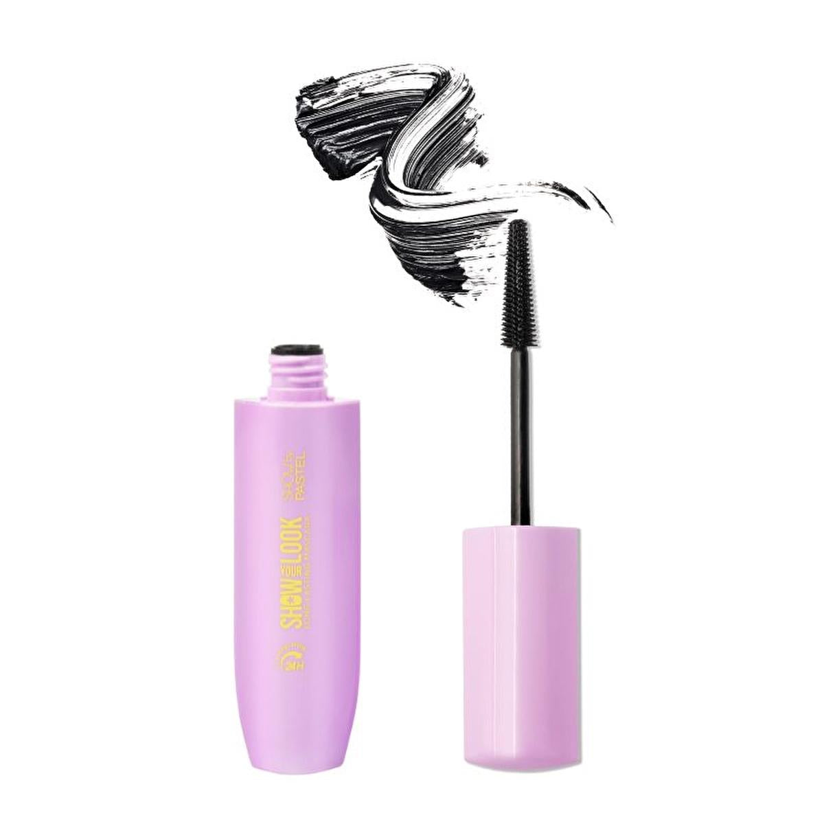 Show by Pastel 24H Long-Lasting Volumizing Mascara - Waterproof, Vegan, Cruelty-Free 24H Long-Lasting Volumizing Mascara by Show by Pastel long-lasting mascara, volumizing mascara, water-resistant mascara, vegan cosmetics, cruelty-free beauty products, Show by Pastel, 24H volume mascara, silicone brush mascara, lash care, plant extract mascara, paraben-free, gluten-free, cosmetics for sensitive eyes, ethical beauty products, makeup for dramatic lashes