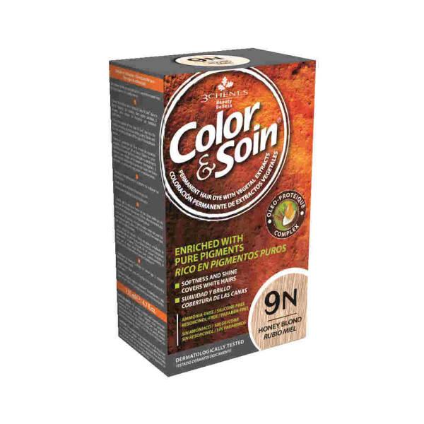 Color&Soin 9N Honey Blond - Natural Ammonia-Free Permanent Hair Dye - Hair Dye