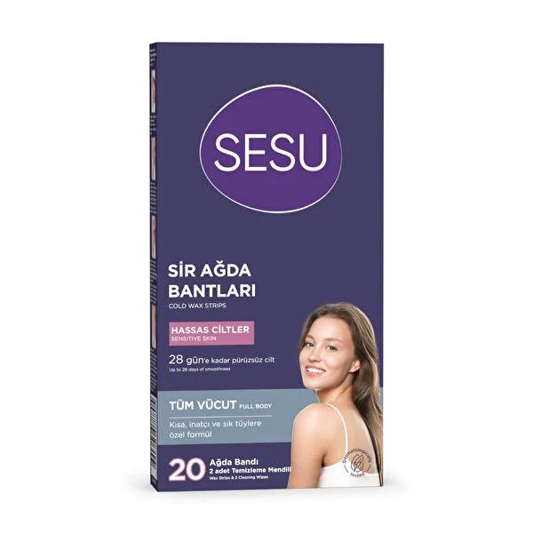 Sesu Body Wax Strips for Sensitive Skin (20 Count) - Easy & Painless Hair Removal, Sugar-Free Formula for Face, Body, Legs Sesu Wax Strips: Sensitive Skin Formula for Painless Hair Removal Body wax strips, Wax strips for sensitive skin, Hair removal wax strips, Easy wax strips, Painless wax strips, Sugar free wax strips, Body hair removal, Wax strips for face and body, Home waxing kit, Sesu wax strips, Wax strips, Hair removal, Sensitive skin, Sugar-free, Easy to use, Quick hair removal, Body waxing, At-hom