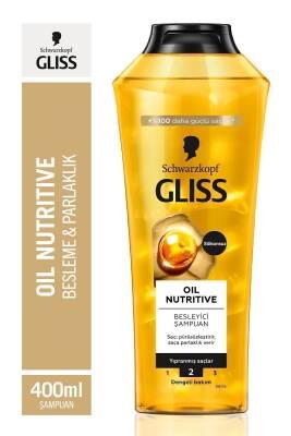 Gliss Oil Nutritive Nourishing Shampoo for Dry and Damaged Hair - 13.53 fl oz, Silikon-Free with Omega 9 and - Shampoo