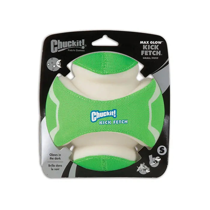 Chuckit! Kick Fetch Glow Durable Dog Ball Small Green