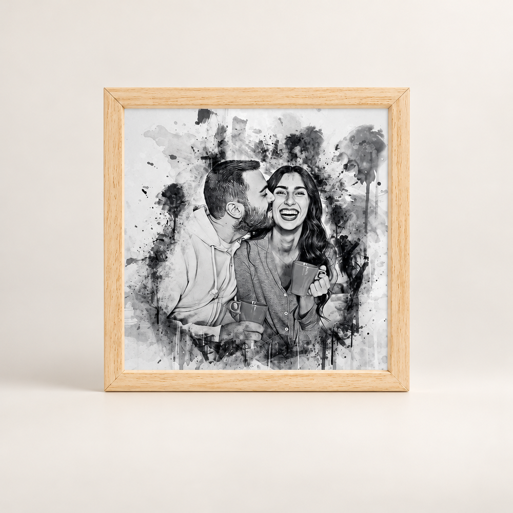 Pencil Sketch Minimalist Wooden Wall Plaque